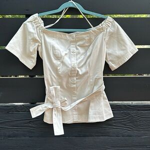Banana republic off shoulder safari style shirt